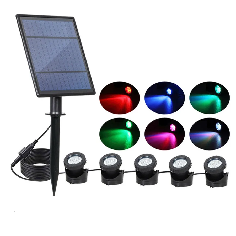 

Solar Underwater Lamp Landscape Spotlight Projection Light with Submersible Light for Garden Pool Pond Outdoor Decoration