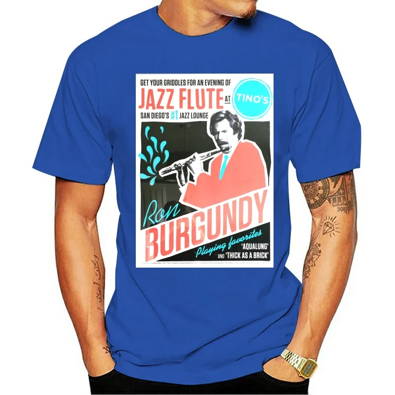 Мужская футболка с короткими рукавами Anchorman Ron Бордовая лето 2019|Мужские футболки|