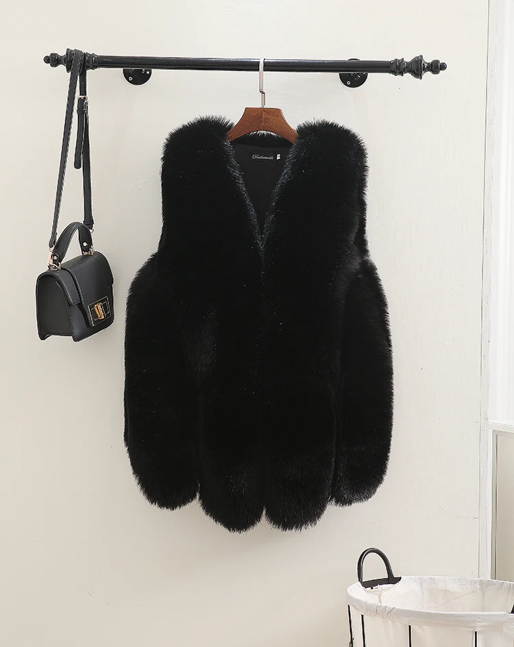 Новинка 2020 меховой жилет роскошный искусственный Лисий Теплый Женский зимние