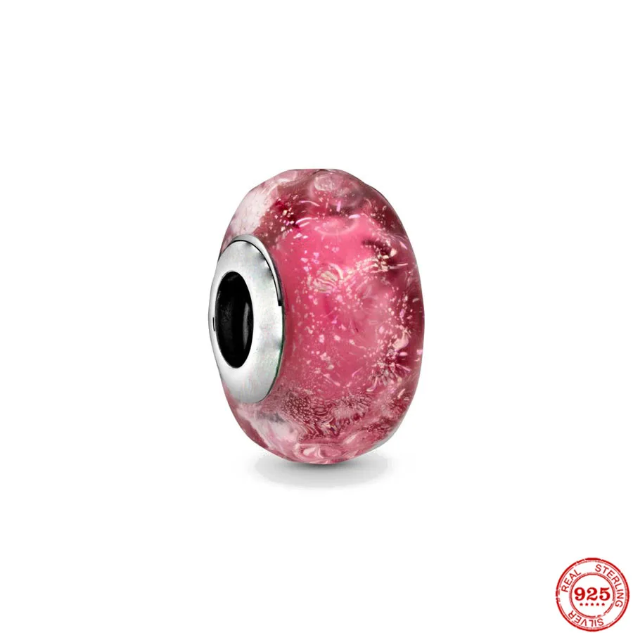 Новые серебряные стеклянные бусины Мурано с звездой, пузырьком, цветком и бабочкой для оригинального браслета Charms Beads для женщин.