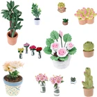 Новое моделирование горшечных растений, зеленое дерево в горшке, зеленое растение в горшке, кукольный домик, мебель, домашний декор для 1:12, миниатюрный кукольный домик