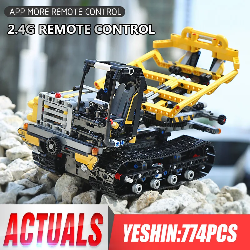 Новая техника автомобиль RC Мотор погрузчик совместим с 42094 гусеничный погрузчик Набор строительных блоков Кирпичи Детские модели автомобилей игрушки