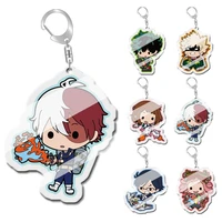 anime my hero academia transparent pendant key ring double sided acrylic keychain hanging for bag