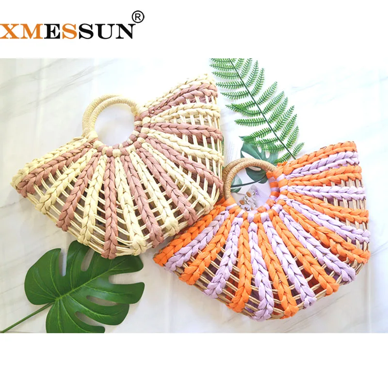 XMESSUN женские панелями Соломенная пляжная сумка 2021 новинка моды летнего сезона