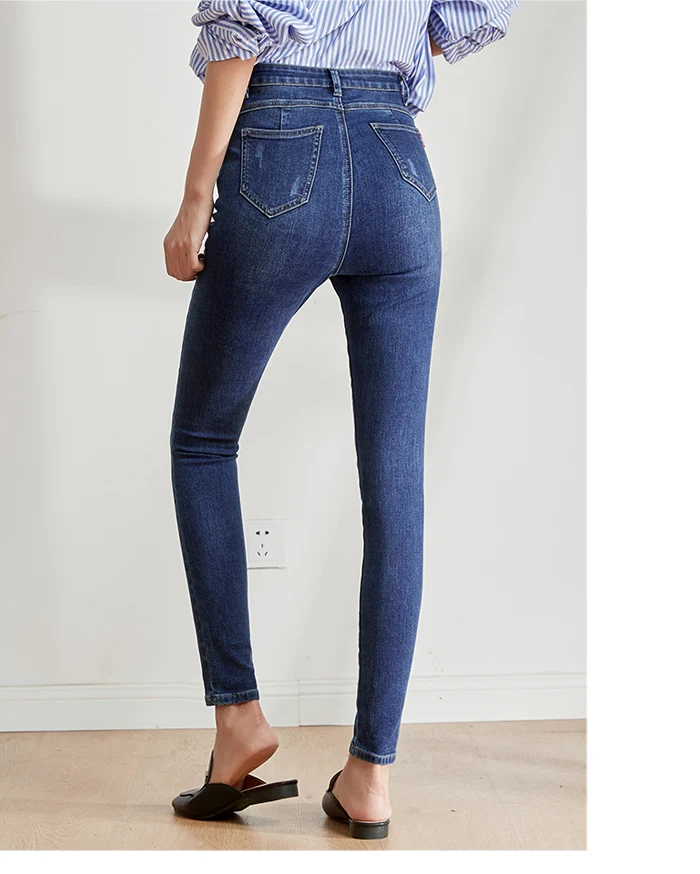 Женские облегающие эластичные джинсы LEIJIJEANS, классические повседневные брюки с высокой посадкой, новая модель 9208 большого размера на осень