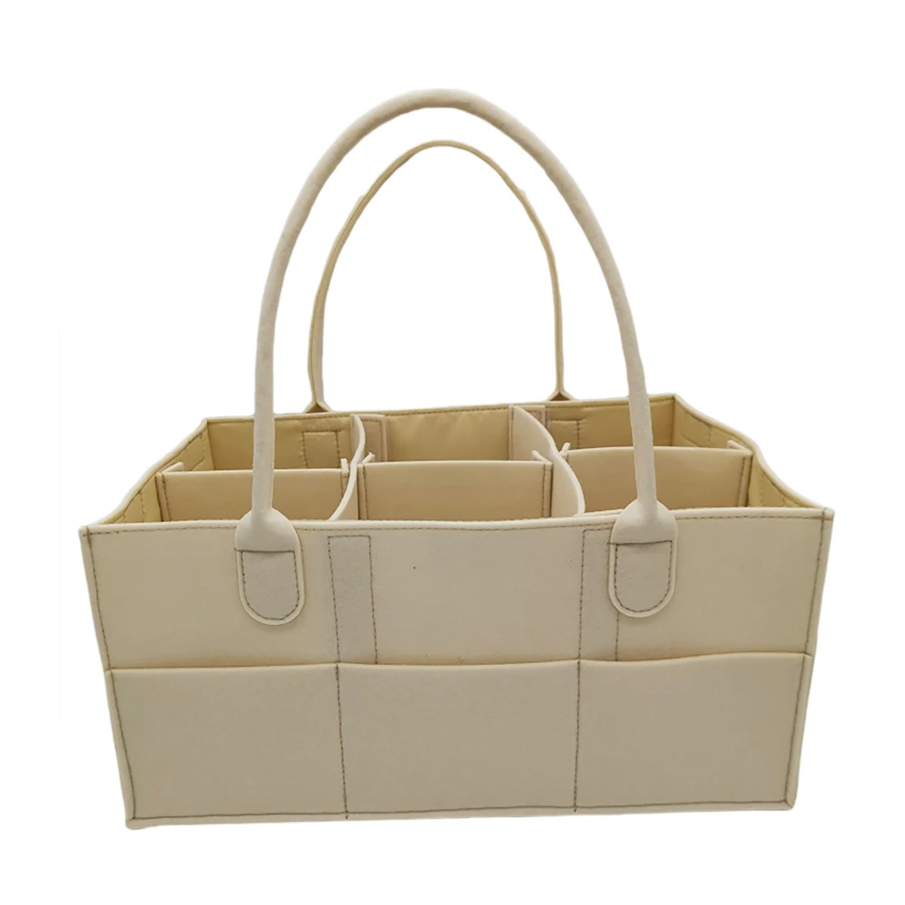 Felt Storage Bag Baskets Foldable Laundry Basket with Handle Multi-pocket Diaper Holder ClothesHome | Дом и сад