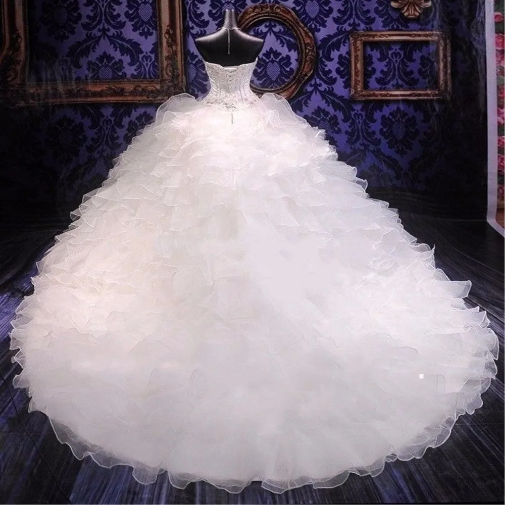 

2021 New Arrivals sweetheart Beaded Crystal Shiny white Champagne Ball Gown Wedding Dresses Aliexpress Online Shop