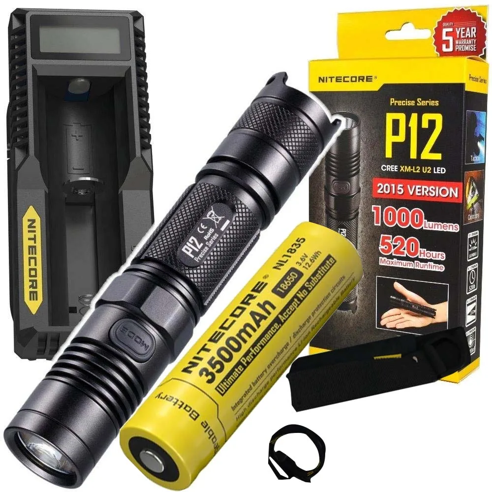 p12 nl1835 UM10 NITECORE P12 Тактический светильник-вспышка CREE XM-L2 U2 Led Макс 1000 люмен дальность луча 232 м наружный светильник поисково-спасательный фонарь - Испускаемый цвет: p12 nl1835 UM10
