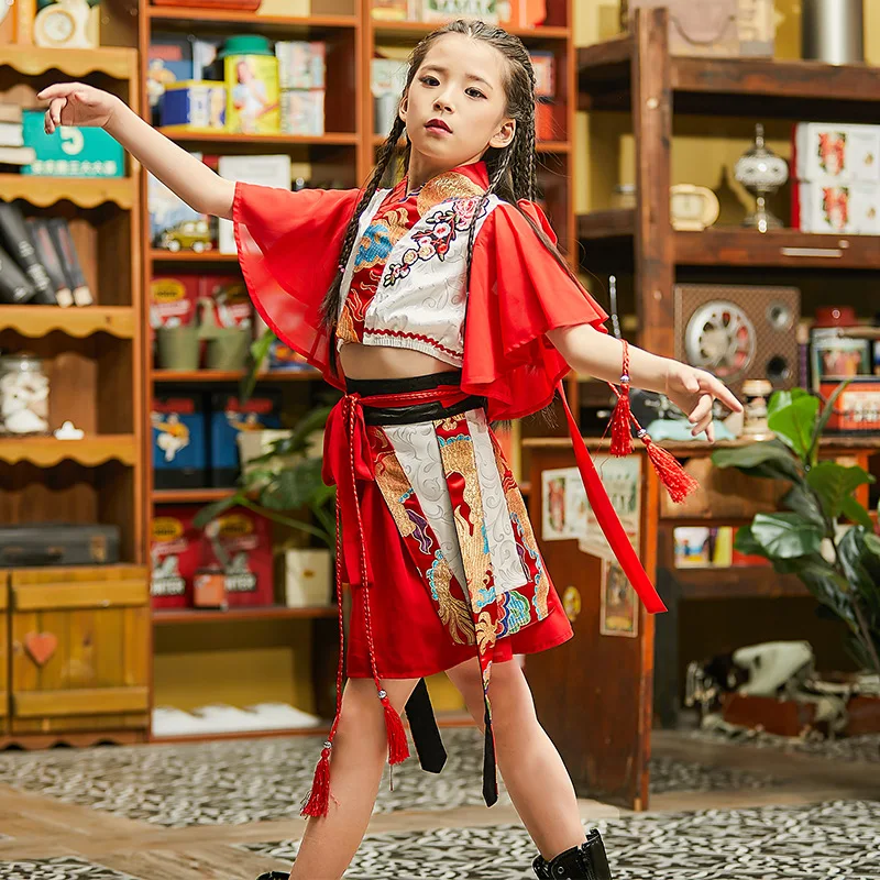 Juanziling стиль для девушек улучшилось Hanfu с Т-образным ремешком обувь подиума костюм