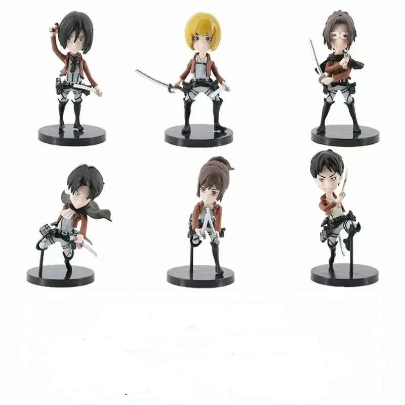 

Anime Attack on Titan Original capsule toy collection 2 Eren Erwin Smith Levi Ackerman Reiner Bertolt 6pcs figure