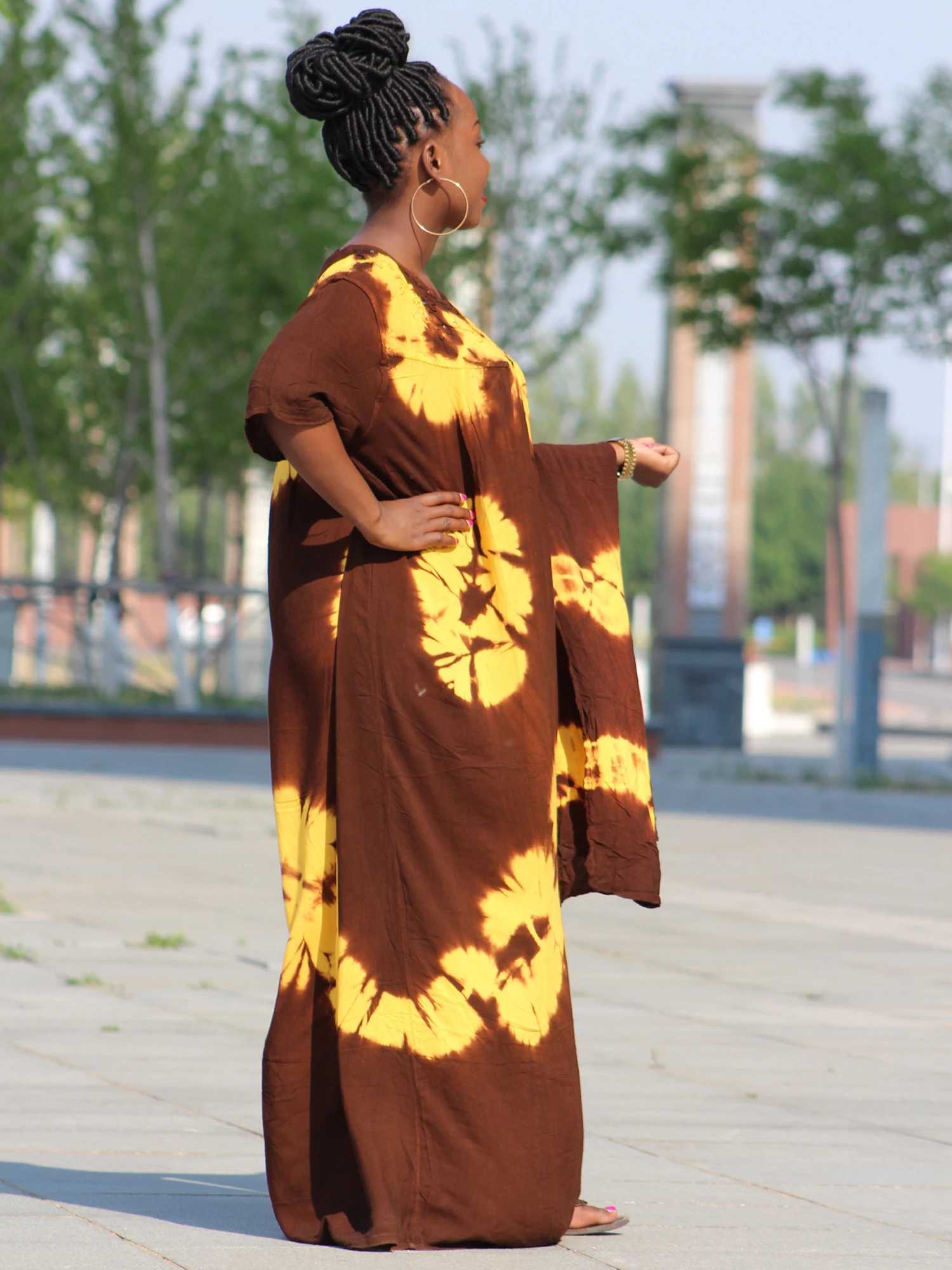 Новинка 2019 африканская мода Новое поступление окрашенный галстук кафтан горячее