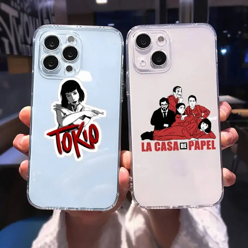 

Money Heist Phone Case For iphone 13 12 11 8 7 plus mini x xs xr pro max Transparent soft