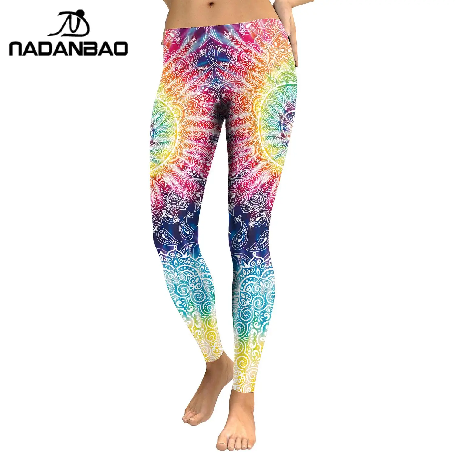 Женские леггинсы с принтом мандалы высокой талией|leggins slim|women leggingsfitness leggins |