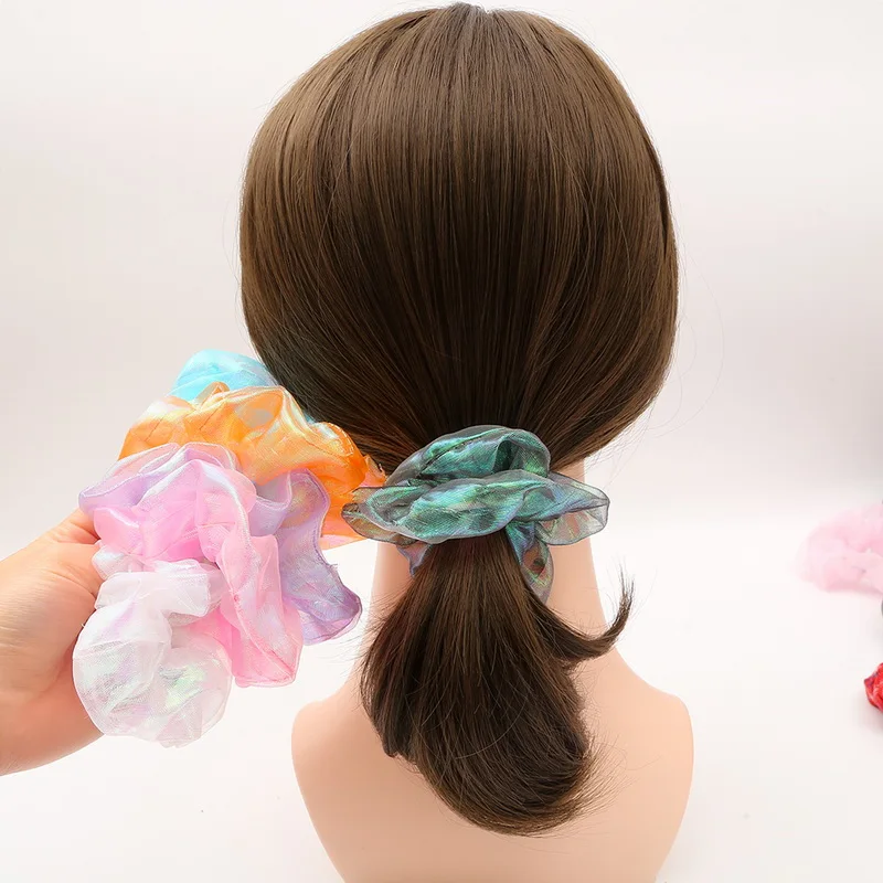 Женские блестки для волос Галстуки блестящие Scrunchies девочек сапоги на резиновой