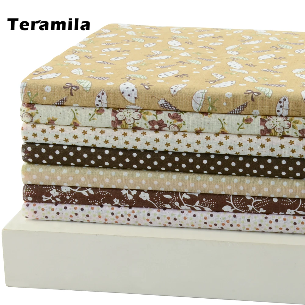 New Arrivals 7pcs/ Lot 100% Cotton Plain Fabric Flower Design Quilting for Doll's DIY Toys Art Work Patchwork Sewing Quilting|flower