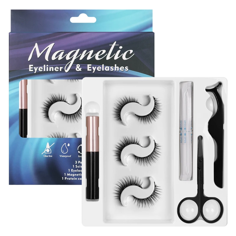 

Magnetic Eyelashes 3D Mink Eyelashes Magnetic Eyeliner 7 magnets Lashes Short False Lashes Lasting Handmade Eyelash Makeup Tool