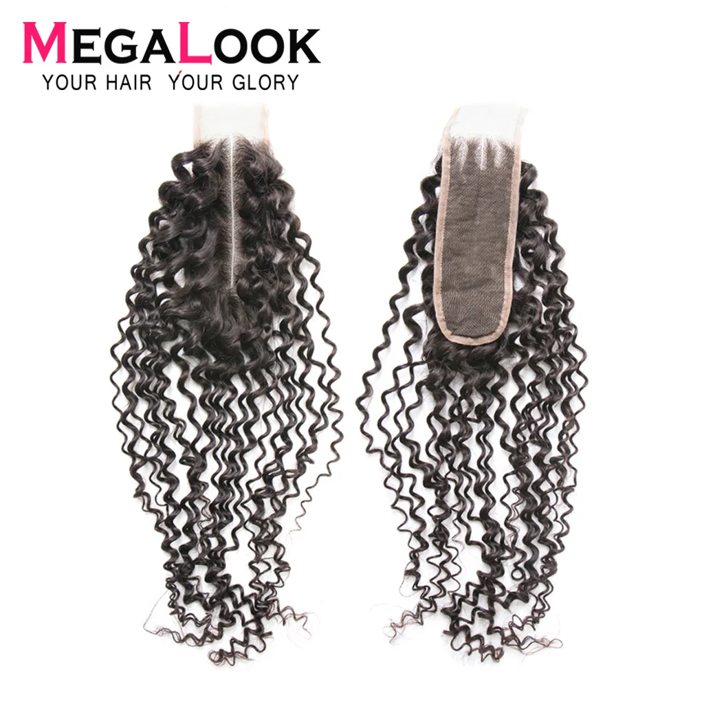 Кудрявые кудрявые человеческие волосы перуанские 2x6 Закрытие закрытие шнурка 2*6