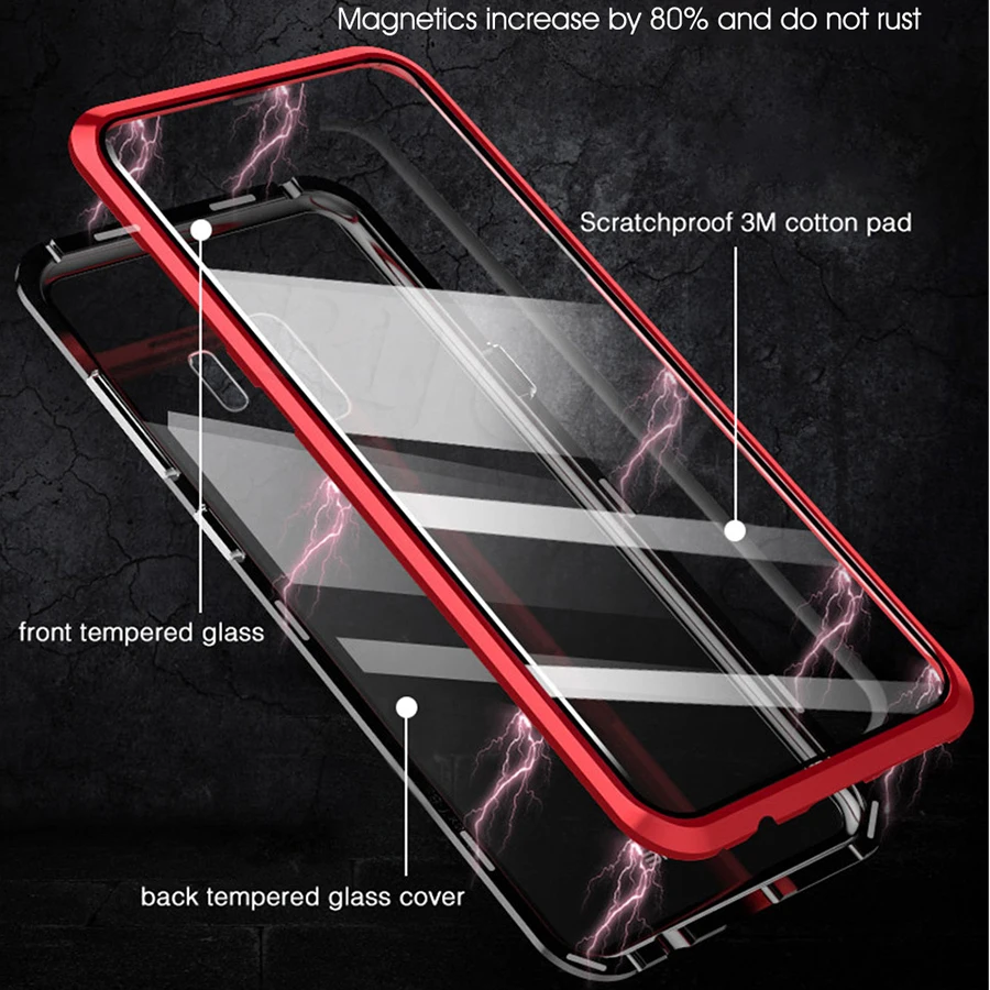 Металлический магнитный адсорбционный чехол для Xiao mi Red mi K20 Pro, двойное закаленное стекло, полный магнит, чехол s mi 9T Pro, чехол с подушкой безопасности s Global