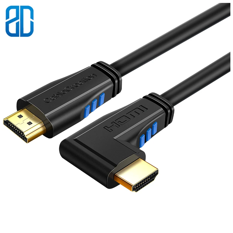 Кабель HDMI с левым углом 90 градусов вертикальный левый 4K 2 0 кабель поддержкой Ultra 3D
