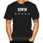 Футболка EDWIN TS мужская с коротким рукавом, модная тенниска из хлопка, Черная майка в японском стиле, европейские размеры, лето