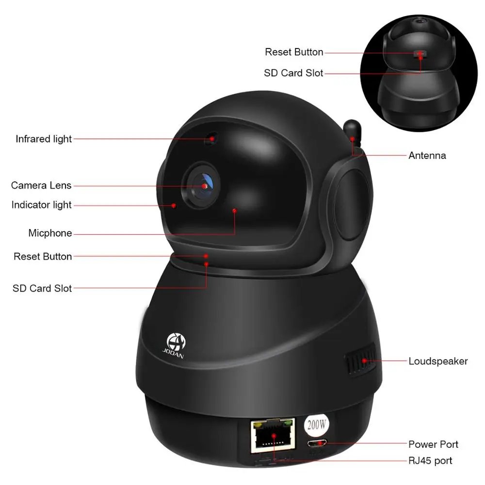 JOOAN, беспроводная камера, wifi, 1080 P, IP камера, HD, умный дом, камера безопасности, 10 м, ночное видение, для помещений, cctv cam, детский монитор