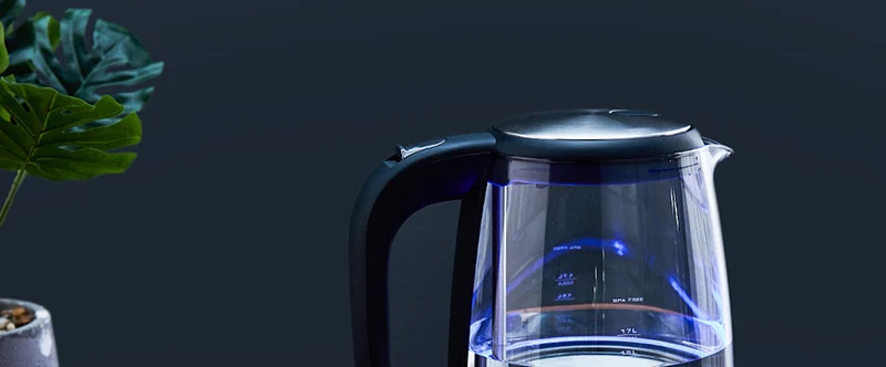 Xiaomi стеклянный электрический чайник для воды из нержавеющей стали домашний светодиодный светильник чайник 1.7л 220 В контроль температуры анти-сухой Электрический чайник