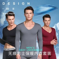 2022 new mens underwears thermal underwear mens long johns men autumn winter shirtpants sets v neck long johns size l xxxxl