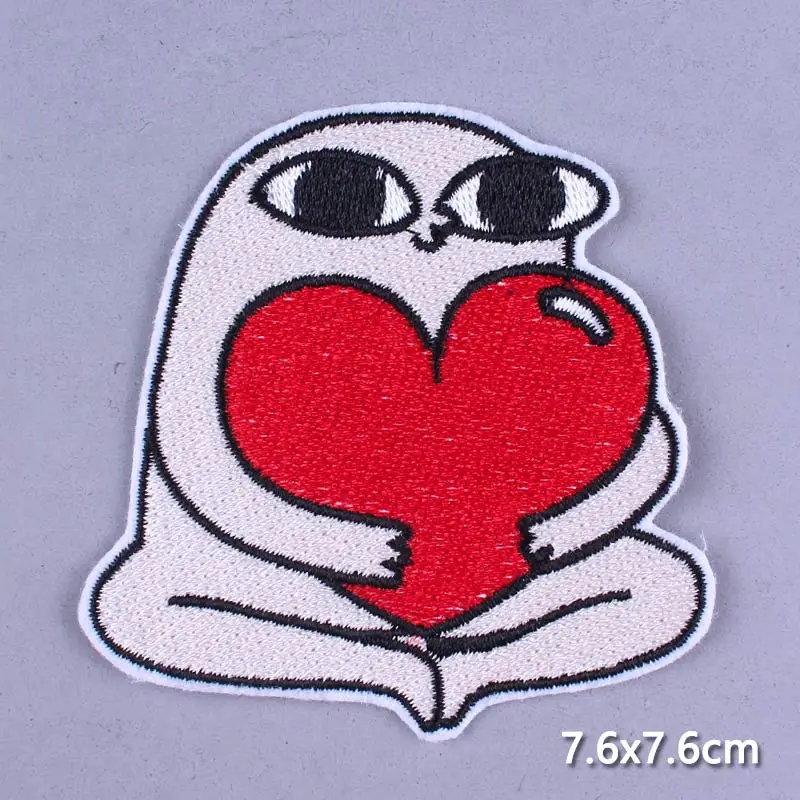 Забавная мультяшная нашивка нашивки с вышивкой Anmal для одежды в полоску котом