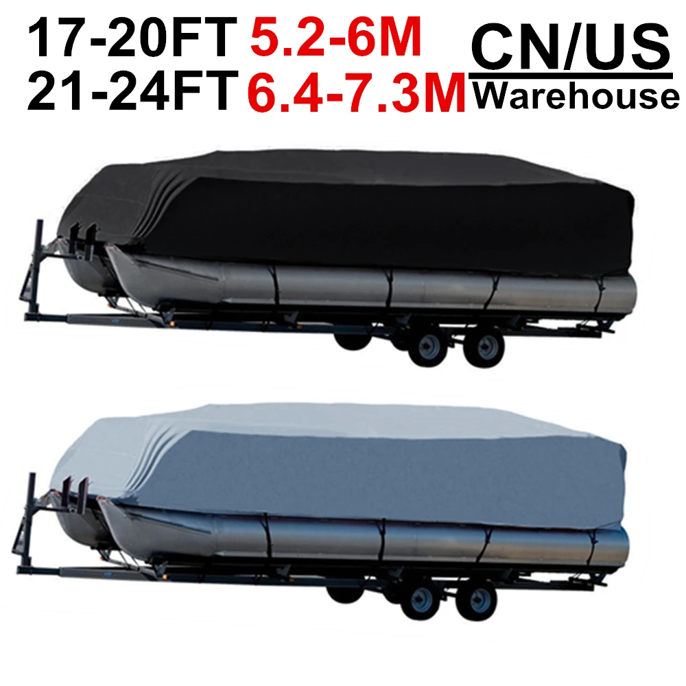 14-22ft Trailerable 210D чехол для лодки водонепроницаемый серый рыбий лыжный v-корпус Солнцезащитный УФ-протектор для катера швартовка для лодки D45