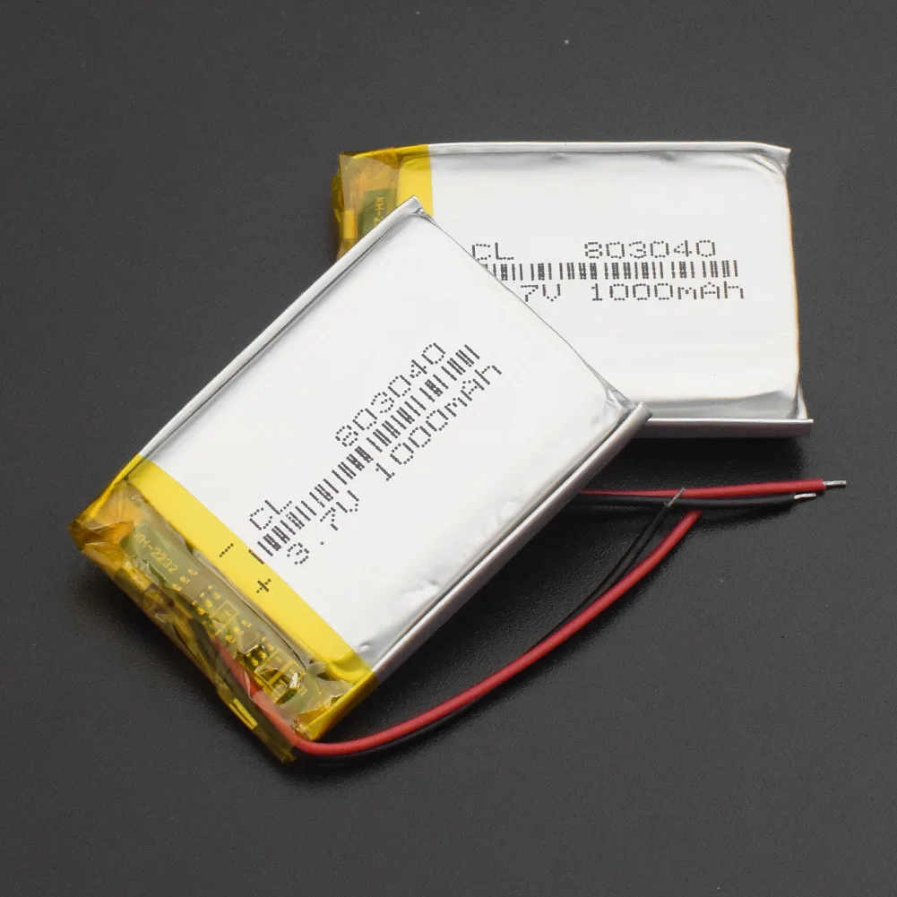 3 7 В 1000 мАч 803040 литий полимерная ионная аккумуляторная батарея Lipo cells для Bluetooth