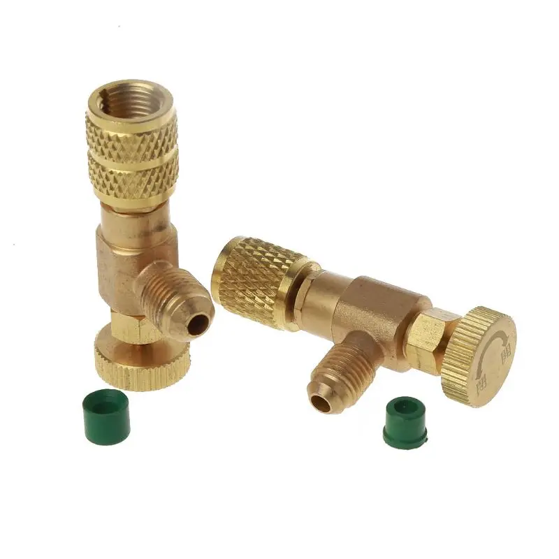 

2pcs set Adding Fluorine Liquid Safety Valve R410 R22 Air Conditioning Refrigerant 1/4 Safety Adapter