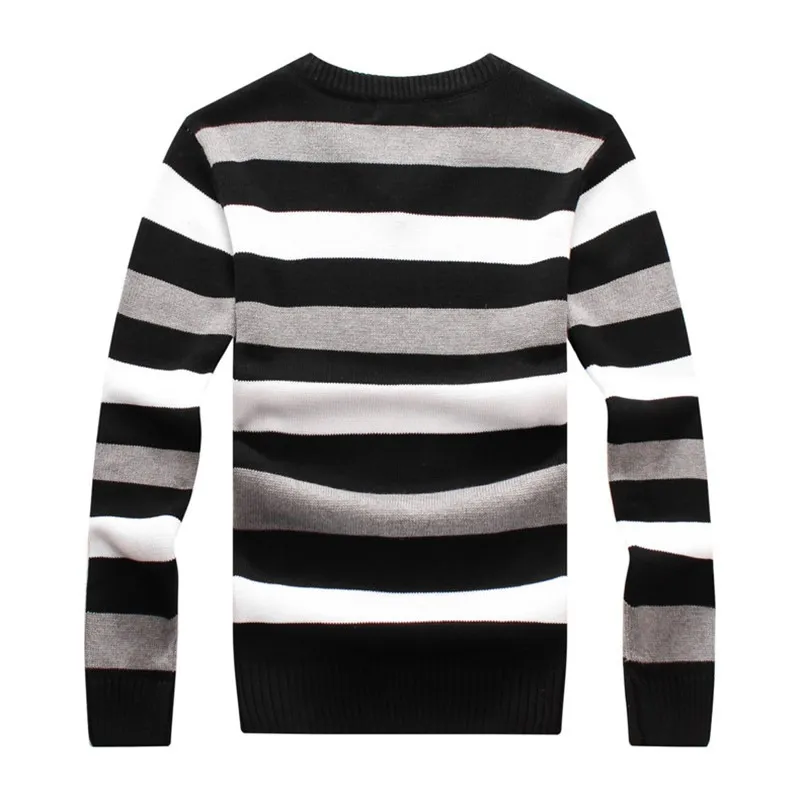 

New fashion stripe Men's Sweaters Male Knitwear sweater warm patchwork V-neck clothing cotton casual Cotton pullovers
