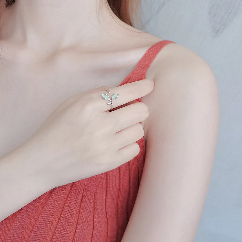 BONLAVIE светильник-зеленые прорастающие листья искусство лес тибетское серебро