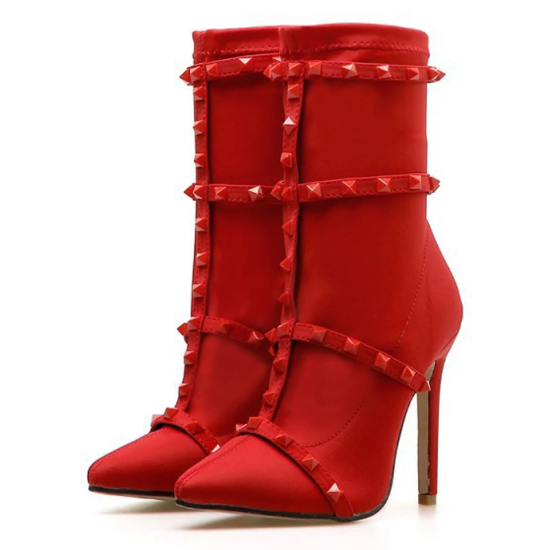 Большие размеры 35-42 женские ботинки осенне-зимняя обувь на высоком каблуке