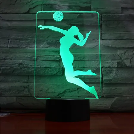 

Портативный акриловый светодиодный ночник, 3D ночник для игры в волейбол, настольная лампа с управлением через приложение, подарок для детей...