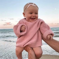 9 color autumn winter warm newborn baby solid color o neck sweater infant girl boy loose fit long sleeve knitted pullover top