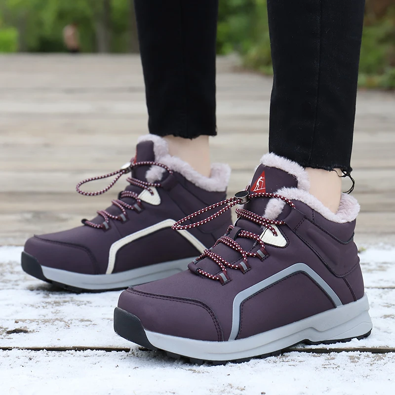 

Женские ботинки, Нескользящие зимние сапоги до середины икры, женская зимняя обувь на платформе с толстым мехом, женские боты до бедра