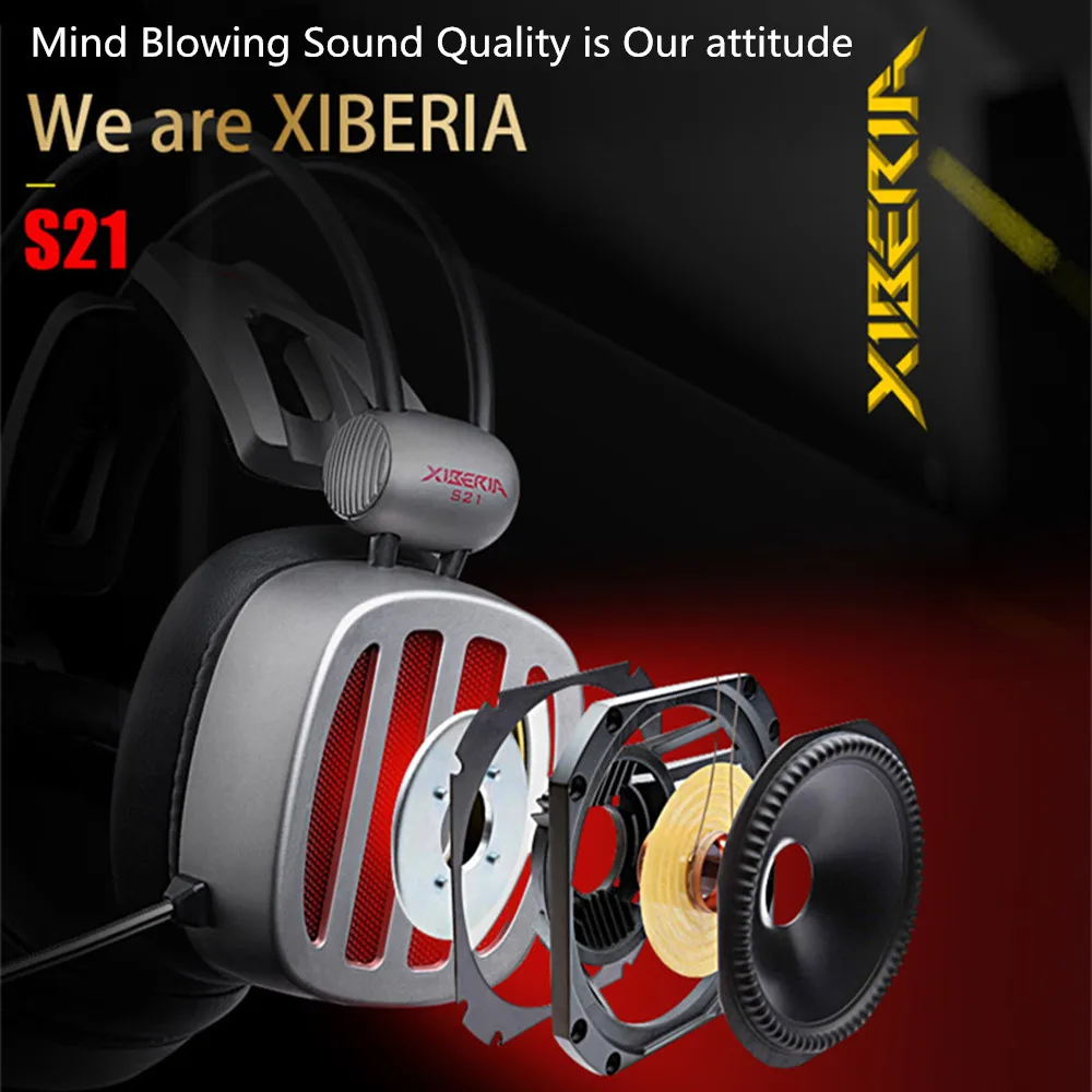 XIBERIA S21 USB объемные Стерео Игровые наушники гарнитура с микрофоном и