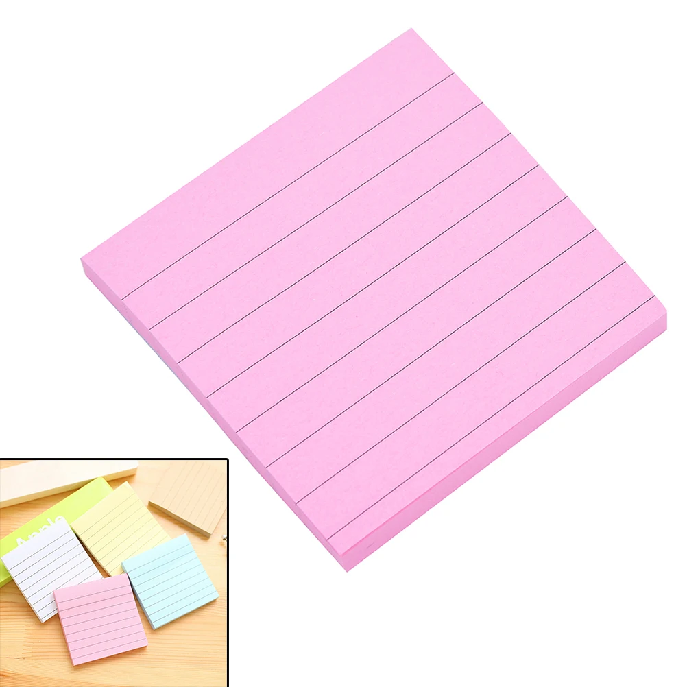 

5pcs Office Stationery Sticky Notes Square Soild Color Memo Pad 80 Pages Sticker Bookmark Marker Memo Sticker Paper