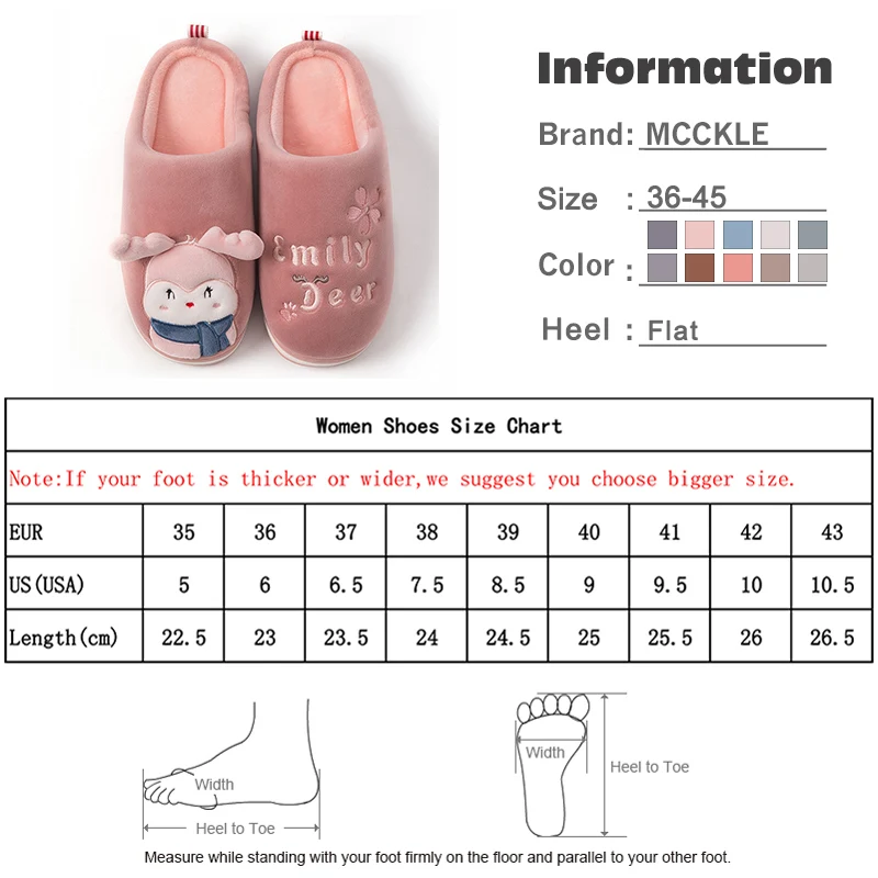 Women Home Flat Slippers Indoor Shoes Female Slip On Cute Cartoon Deer Furry Warm Ladies Christmas Woman Shoes Soft Footwear
