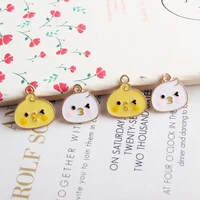 20pcs alloy pouting chick head animals enamel charms lovely diy handmade jewelry bracelet charms for jewelry making