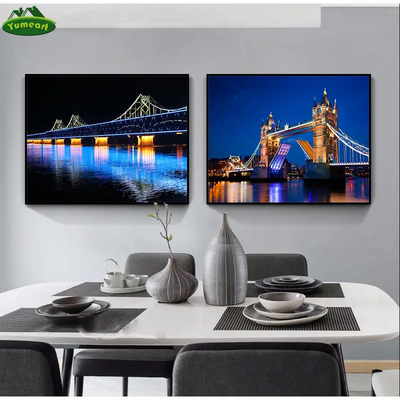 Модная Картина на холсте с изображением лондонских пейзажей|Рисование и