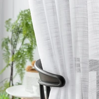 modern solid color linen sheer curtain for living room bedroom curtains for kitchen tulle window door treatments home drapes