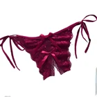 Стринги, интимное бесшовное нижнее белье, женские тонкие сексуальные бандажные трусики, женские модные кружевные стринги с бантом, трусы, шорты