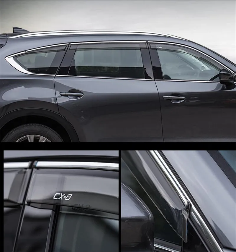 CEYUSOT для mazda CX-8, оконный козырек, 6 шт./партия, боковое стекло, водонепроницаемый декоративный щит, внешние аксессуары, mazda CX8