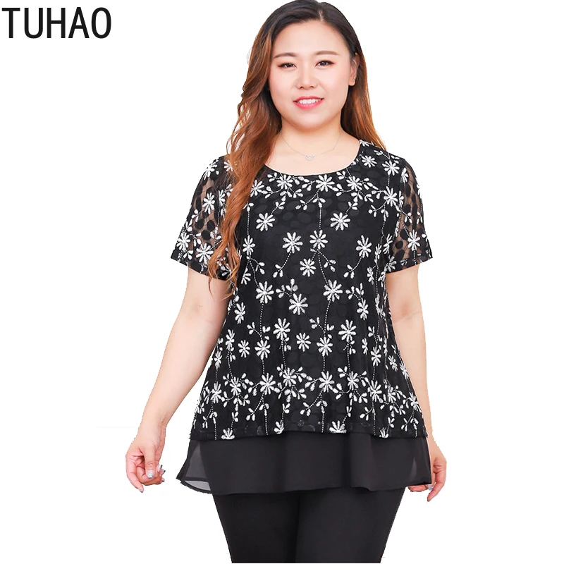 Блузка женская с кружевом 10XL 8xl 6XL 4XL|Блузки| |