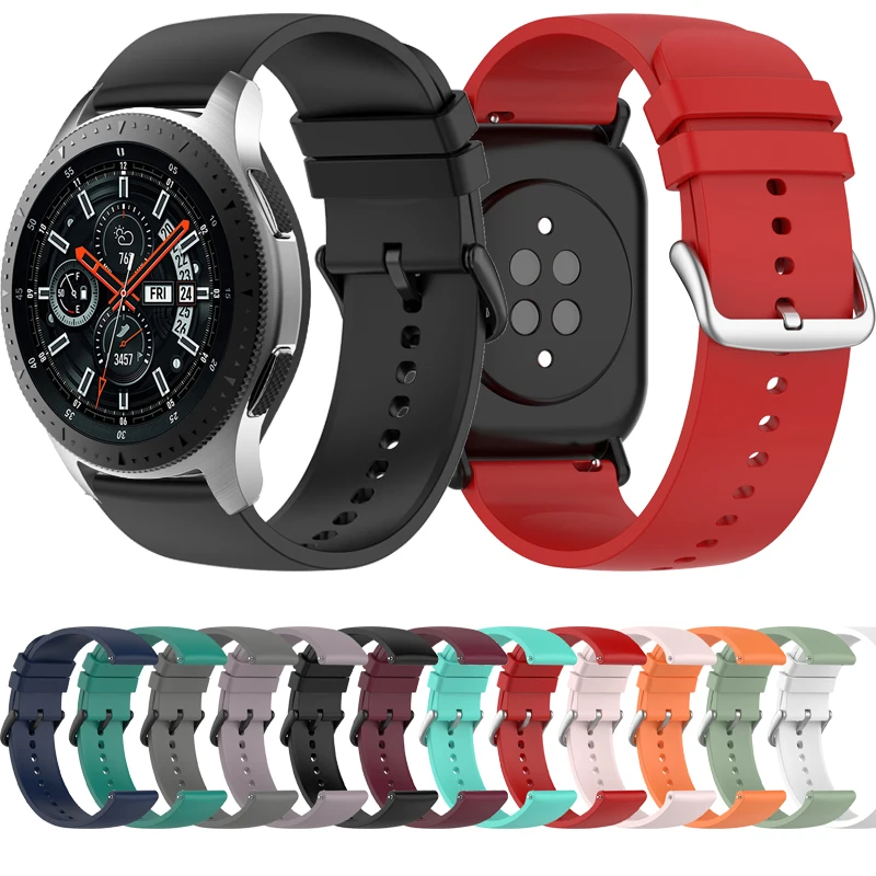 

20mm 22mm Band for Samsung Galaxy Watch 3/46mm/42mm/active 2 Gear s3 Frontier/S2 silicone bracelet Huawei GT/2/2e/GT2 Pro strap