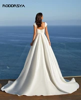 roddrsya simple satin wedding formal dresses a line beach bridal dress with pockets 2022 side split wedding gowns