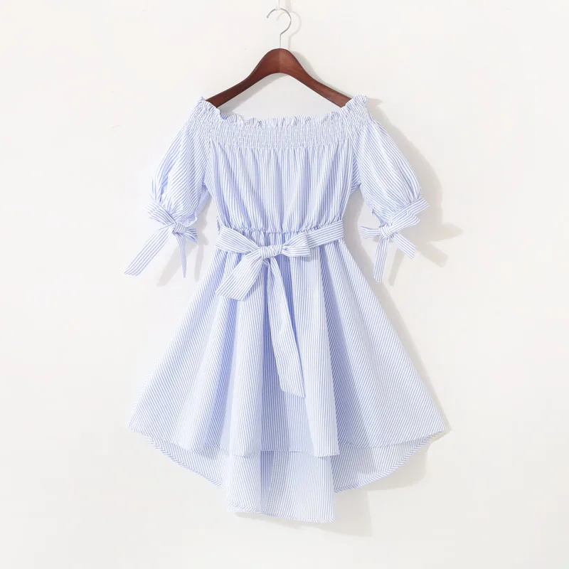 Новое летнее женское платье в полоску с рукавом средней длины облегающие платья