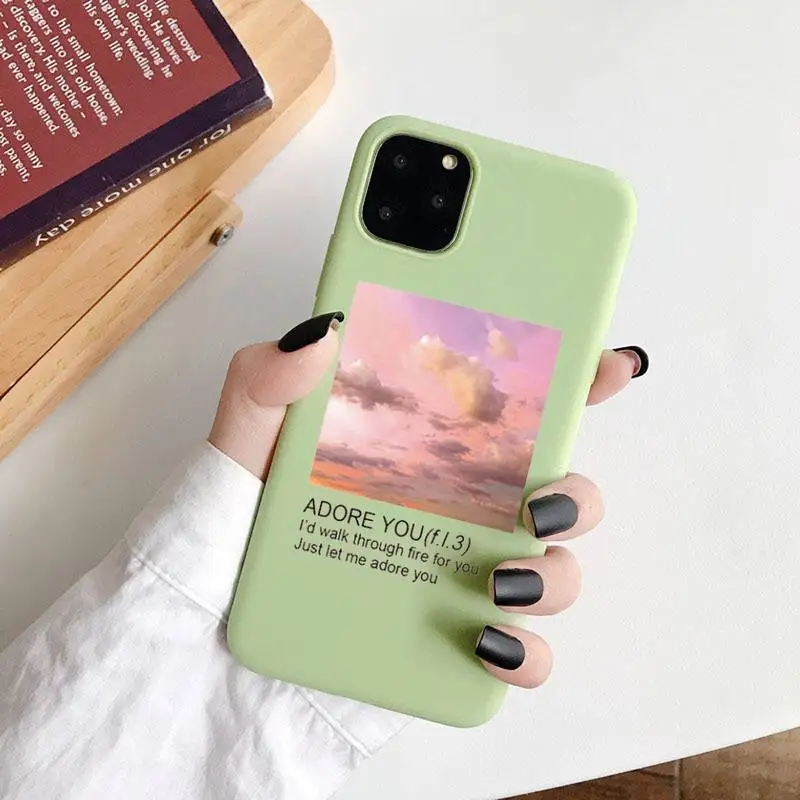 

Aesthetics Flower Summer Pink Clouds Phone Case Candy Color for iPhone 6 7 8 11 12 s mini pro X XS XR MAX Plus